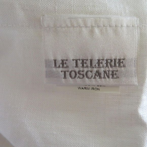 Le Telerie Toscane Italy White Linen Table Runner 17 x 108 New Open Package - Picture 3 of 10